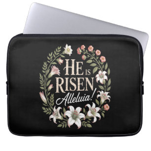 Er ist auferstanden Halleluja Floral Ostern Christ Laptopschutzhülle
