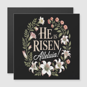 Er ist auferstanden Halleluja Floral Ostern Christ Magnetkarte