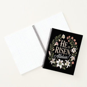 Er ist auferstanden Halleluja Floral Ostern Christ Notizbuch