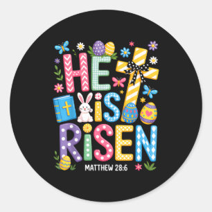 Er ist auferstanden Jesus Christlich Frohe Ostern Runder Aufkleber