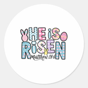 Er ist auferstanden Jesus Christlich Frohe Ostern  Runder Aufkleber