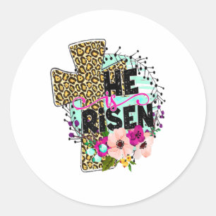 Er Ist Auferstanden Jesus Christlich Frohe Ostern Runder Aufkleber