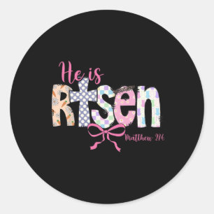 Er ist auferstanden Jesus Christlich Frohe Ostern Runder Aufkleber