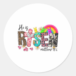 Er ist auferstanden Jesus Christlich Frohe Ostern Runder Aufkleber
