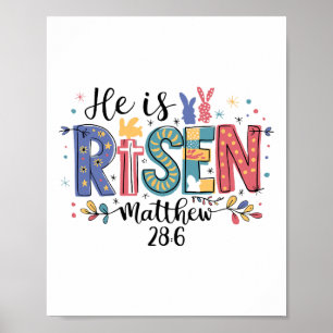 Er ist auferstanden Jesus Christlich glückliche Os Poster