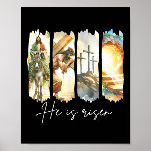 Er ist auferstanden Jesus Christlich glückliche Os Poster