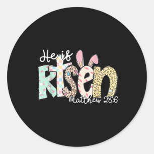 Er ist auferstanden Jesus Christlich glückliche Os Runder Aufkleber