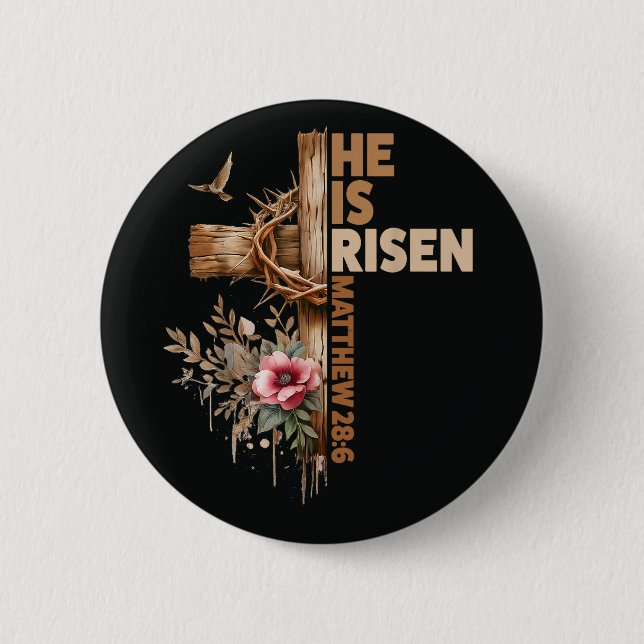 Er ist auferstanden Jesus Christlich Religiös Oste Button (Vorderseite)