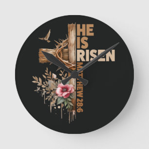Er ist auferstanden Jesus Christlich Religiös Oste Runde Wanduhr