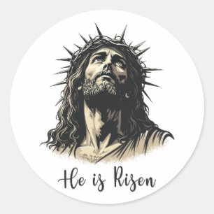 Er ist auferstanden Jesus Christliches Frohes Oste Runder Aufkleber