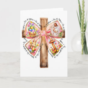 Er ist auferstanden Jesus Coquette Schleife Ostern Karte