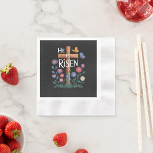 Er ist auferstanden Jesus Floral Christliches Oste Serviette