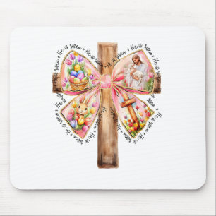 Er ist auferstanden Jesus Kokette Schleife Ostern Mousepad