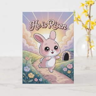 Er ist auferstanden Kawaii Osterkarte Süße christ Karte