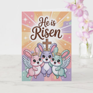 Er ist auferstanden Kawaii Osterkarte Süße christl Karte