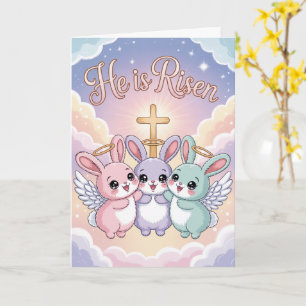 Er Ist Auferstanden Kawaii-Osterkarte Süße Religi Karte