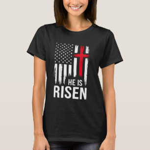 Er ist auferstanden Kreuz Amerikanische Vintage-Fl T-Shirt
