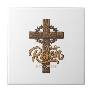Er ist auferstanden Kreuz Dornenkrone Christliches Fliese