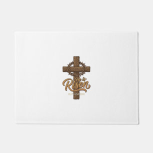 Er Ist Auferstanden Kreuz Dornenkrone Christliches Fußmatte