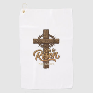 Er Ist Auferstanden Kreuz Dornenkrone Christliches Golfhandtuch