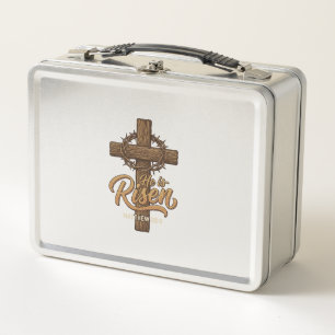 Er ist auferstanden Kreuz Dornenkrone Christliches Metall Brotdose