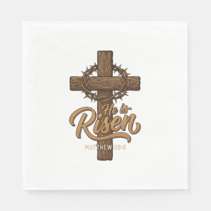 Er ist auferstanden Kreuz Dornenkrone Christliches Serviette