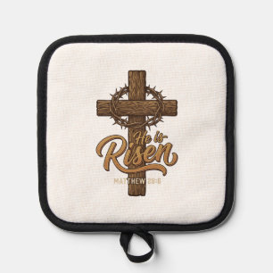Er ist auferstanden Kreuz Dornenkrone Christliches Topflappen