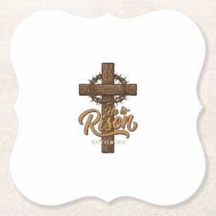 Er ist auferstanden Kreuz Dornenkrone Christliches Untersetzer
