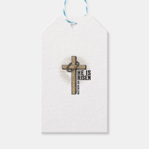Er ist auferstanden Kreuz Matthäus 28_6 Vintage ch Geschenkanhänger