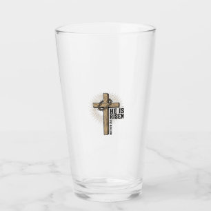 Er ist auferstanden Kreuz Matthäus 28_6 Vintage Ch Glas