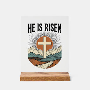 Er ist auferstanden Kreuz Sonnenaufgang Christlich Acrylschild