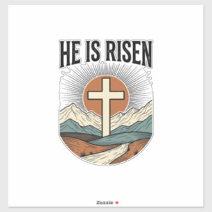 Er ist auferstanden Kreuz Sonnenaufgang Christlich Aufkleber