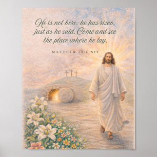 Er ist auferstanden – Matthäus 28:6 Bibelvers - Os Poster