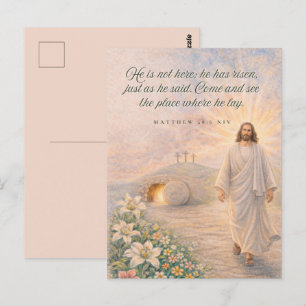 Er ist auferstanden – Matthäus 28:6 Bibelvers - Os Postkarte