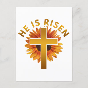 Er ist auferstanden Matthäus 28:6 Ostersonnenblume Postkarte