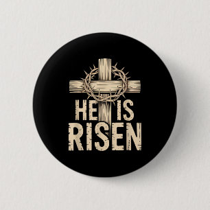 Er ist auferstanden matthew 28_6 retro vintage Kre Button