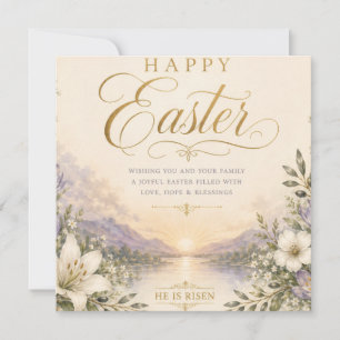 Er ist auferstanden Ostern, Elegantes florales Kre Dankeskarte