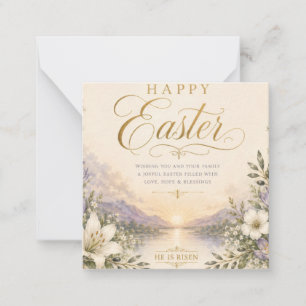 Er ist auferstanden Ostern, Elegantes florales Kre Mitteilungskarte