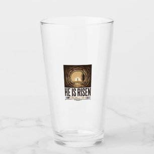 Er ist auferstanden Ostern Grab Kreuz Vintage Chri Glas