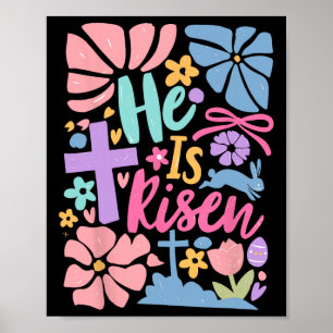 Er ist auferstanden Ostern Kreuz Coquette Jesus Ch Poster