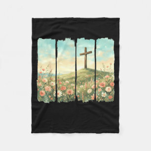 Er ist auferstanden Ostern Kreuz Matthäus 28_6 Chr Fleecedecke