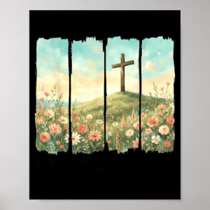 Er ist auferstanden Ostern Kreuz Matthäus 28_6 Chr Poster