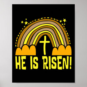 Er Ist Auferstanden Regenbogen Ostern Trendig Süß Poster
