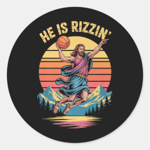 Er Ist Auferstanden Rizzin Ostern Christlicher Gla Runder Aufkleber