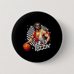 Er ist auferstanden Rizzin' Ostern Jesus Christlic Button