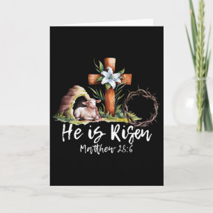 Er ist auferstanden Schaf Lamm Kreuz Jesus Christ Karte