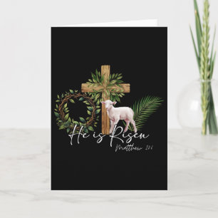 Er ist auferstanden Schaf Lamm Kreuz Jesus Christ Karte