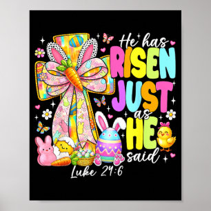 Er ist auferstanden, wie er sagte, Osterhase Kreuz Poster