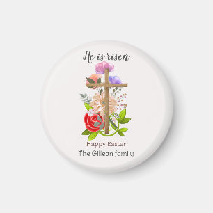 Er ist aufgewachsen, floralholz Osterfamilie, reli Magnet
