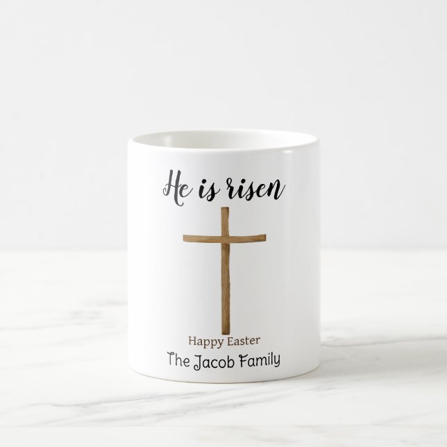 Er ist aufgewachsen, glücklich Ostern zu Familie,  Kaffeetasse (Mittel)